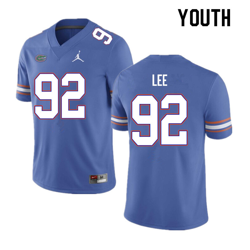 Youth #92 Jalen Lee Florida Gators College Football Jerseys Sale-Blue